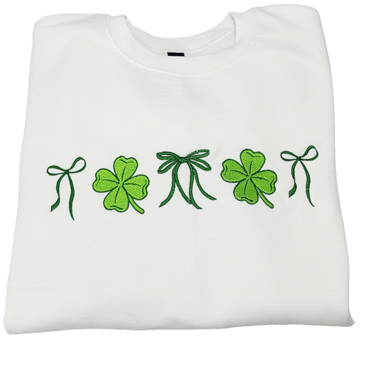 Lucky Clover Embroidered Sweater – St. Patrick’s Day Cozy Pullover 🍀