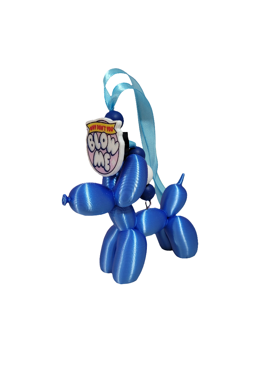 Blue Balloon Dog Rearview Mirror Charm – Funny Car Freshener