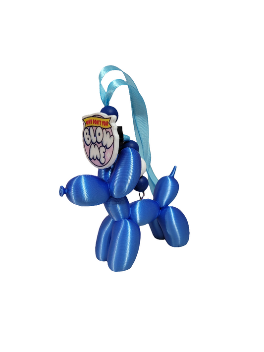 Blue Balloon Dog Rearview Mirror Charm – Funny Car Freshener