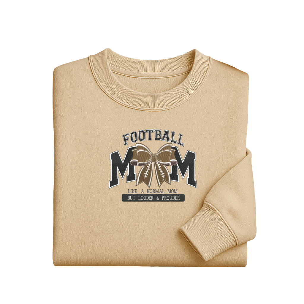 Embroidered Football Mom Sweatshirt | Game Day Crewneck | Loud & Proud Mom Sweater