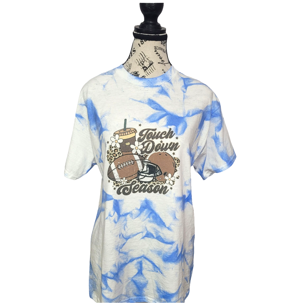 Touchdown Season Tie-Dye T-Shirt | Game Day Graphic Tee | Football Fan Apparel