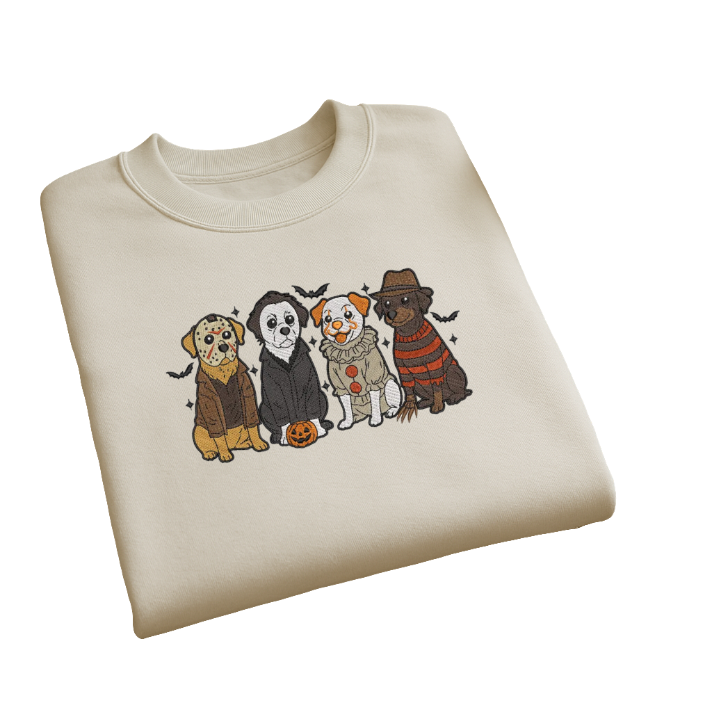 🎃 Halloween Horror Dog Crewneck Sweatshirt & Beanie Set