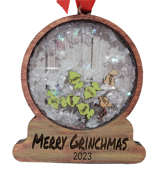 Personalized Family Snow Globe Ornament – Custom Holiday Keepsake