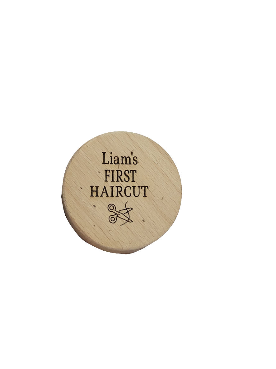 Personalized Wooden Baby Keepsake Box – First Haircut Memory Holder ✂️👶