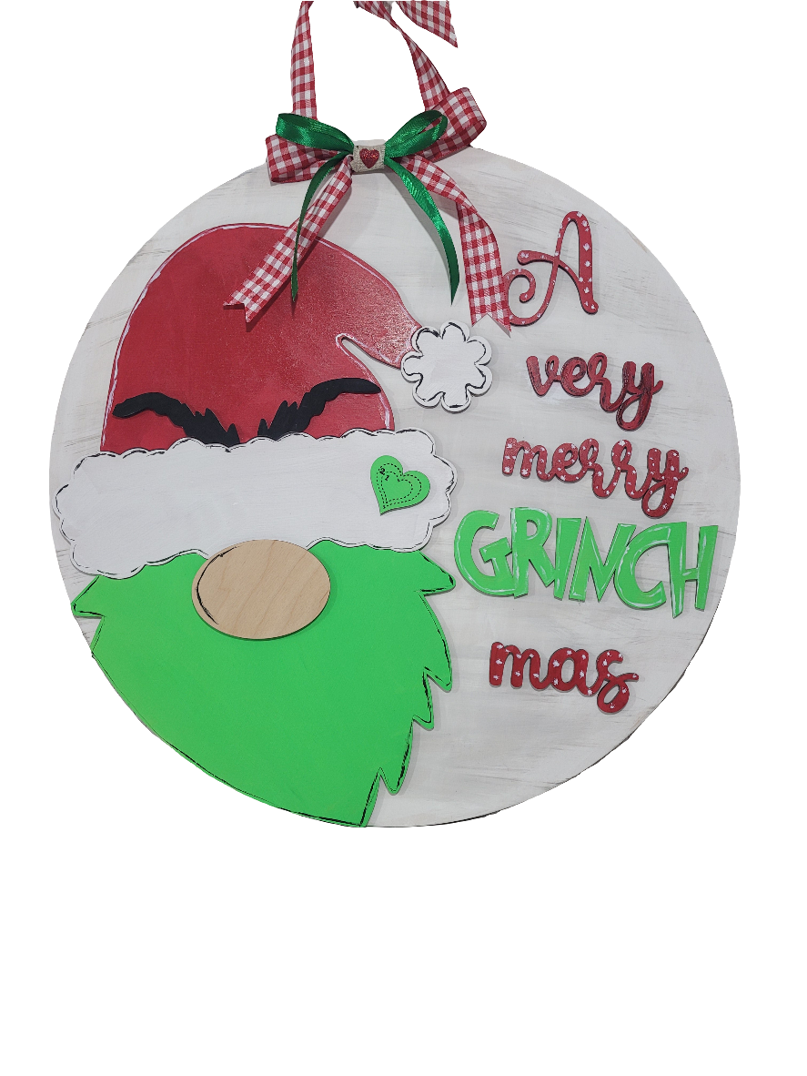 A Very Merry Grinchmas Wooden Door Hanger – Holiday Wall Sign