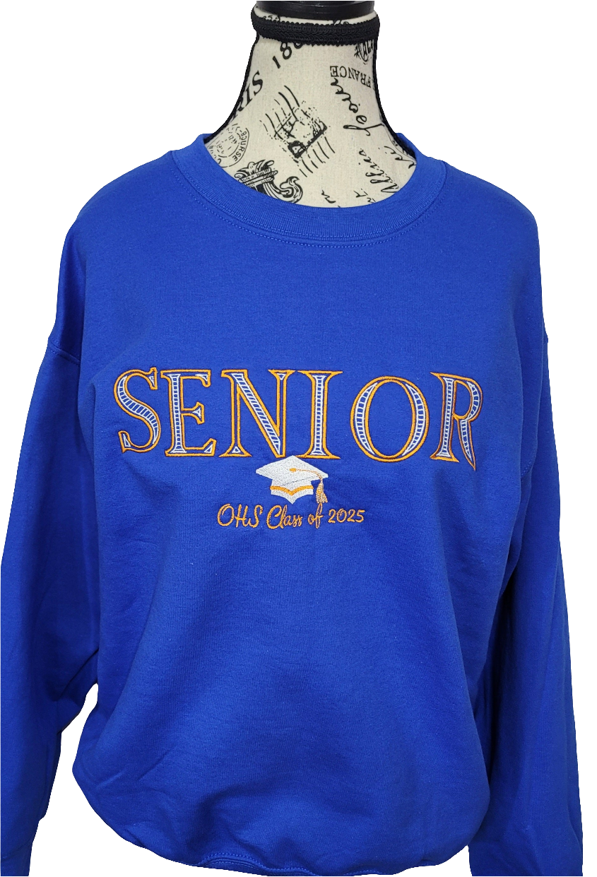 Custom Senior Class Sweatshirt – Embroidered Graduation Crewneck (Choose Your Year)
