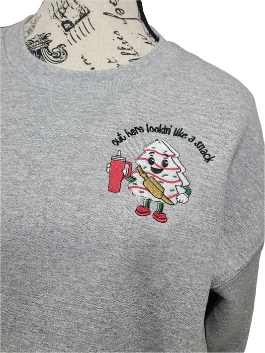 Out Here Lookin’ Like a Snack Sweatshirt – Funny Holiday Pullover 🎄🍪
