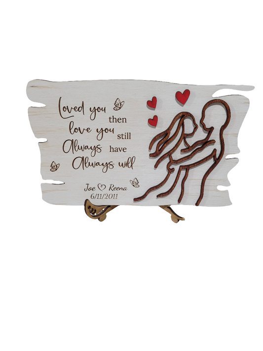 Personalized Wooden Love Plaque – Custom Anniversary or Wedding Gift