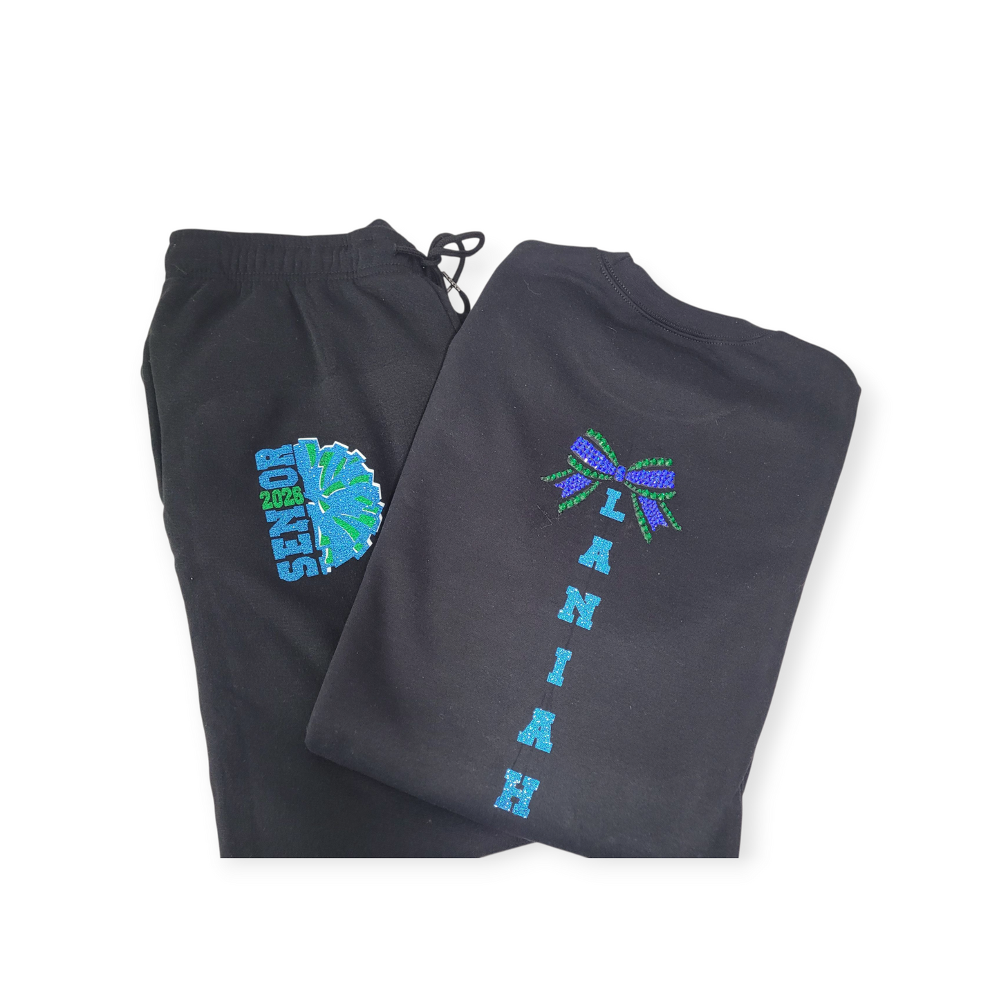 SENIOR 2026 Personalized Cheer Sweats Set – Custom Name Hoodie & Joggers