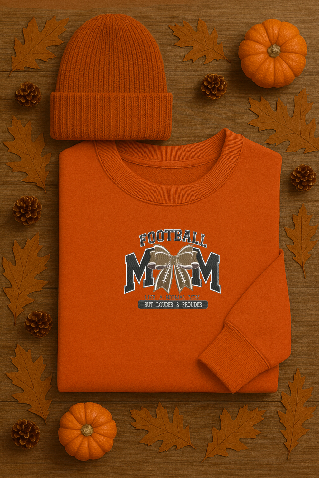 Embroidered Football Mom Sweatshirt | Game Day Crewneck | Loud & Proud Mom Sweater