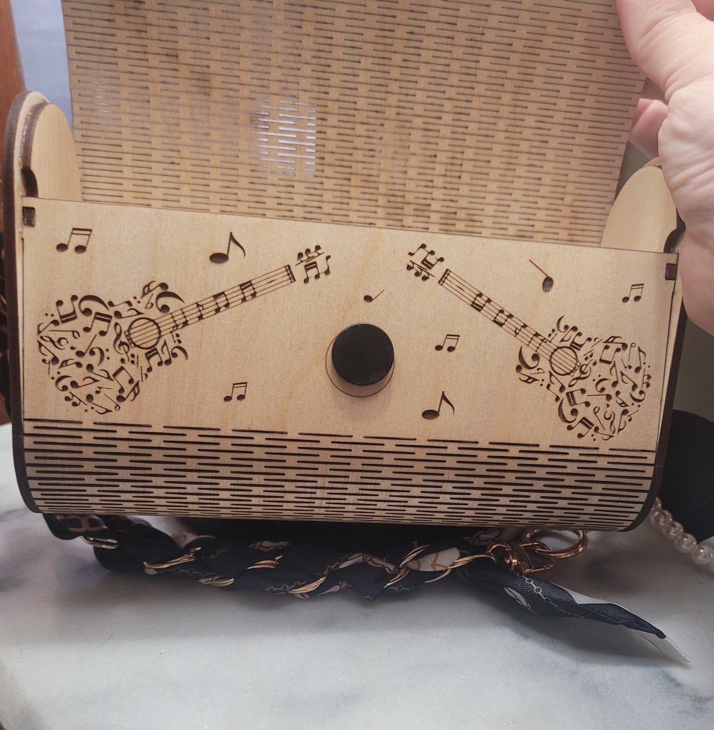 Elvis Inspired Wooden Purse | Handmade Laser Engraved Statement Bag | Rockabilly Handbag | Unique Gift for Elvis Fans