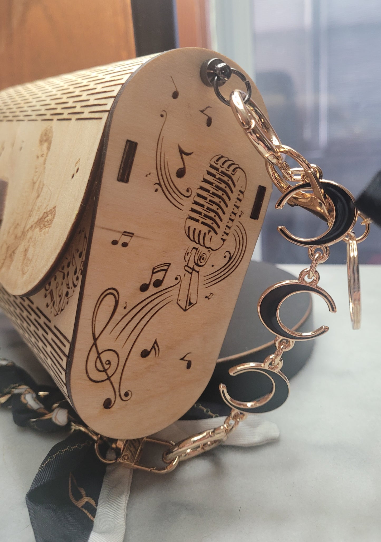 Elvis Inspired Wooden Purse | Handmade Laser Engraved Statement Bag | Rockabilly Handbag | Unique Gift for Elvis Fans