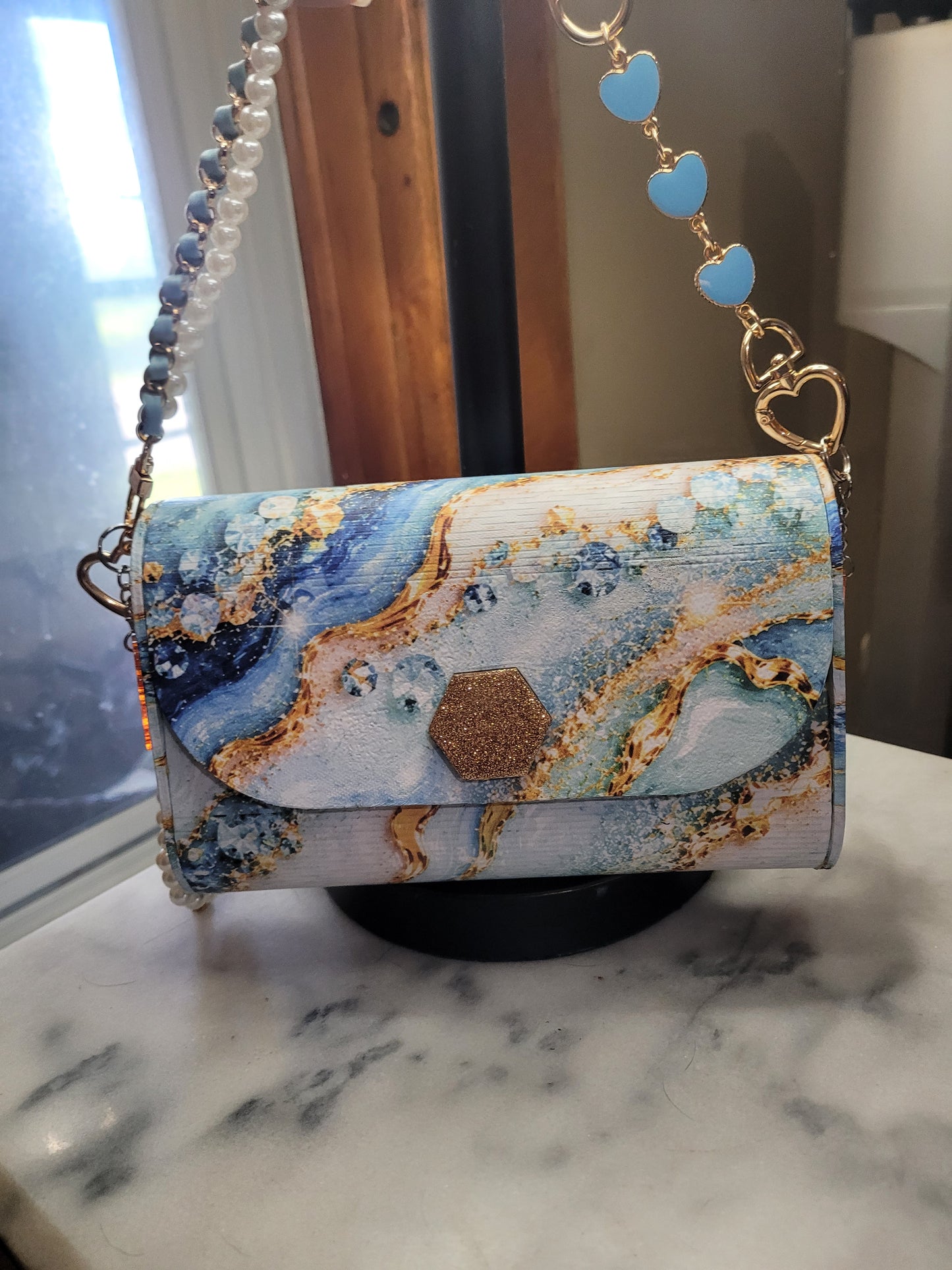 Zodiac Birthstone Wooden Purse | Handmade Crossbody Clutch | Personalized Zodiac Gift