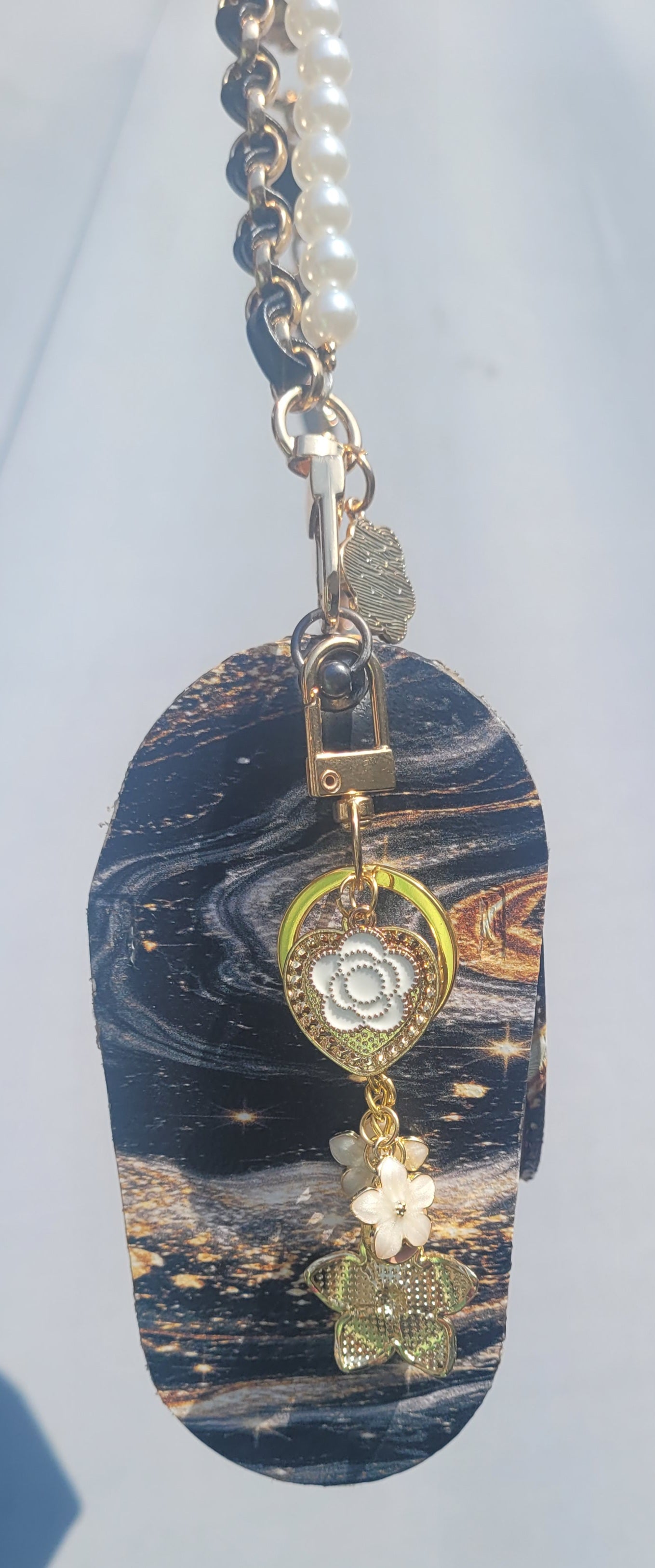 Black & Gold Luxe Marble Clutch Purse