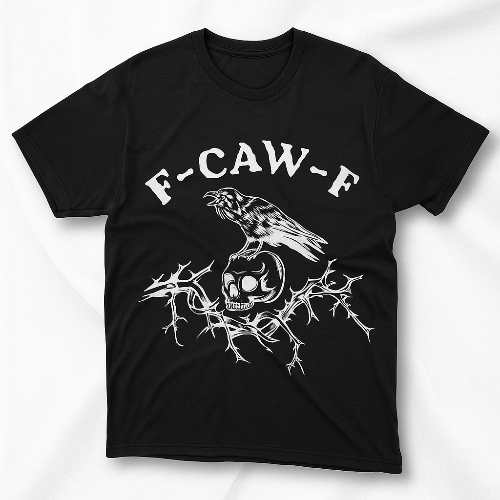 F-CAW-F Raven Skull Graphic Tee | Gothic Streetwear Unisex T-Shirt
