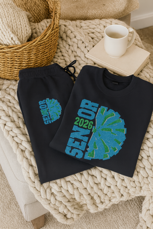 SENIOR 2026 Personalized Cheer Sweats Set – Custom Name Hoodie & Joggers