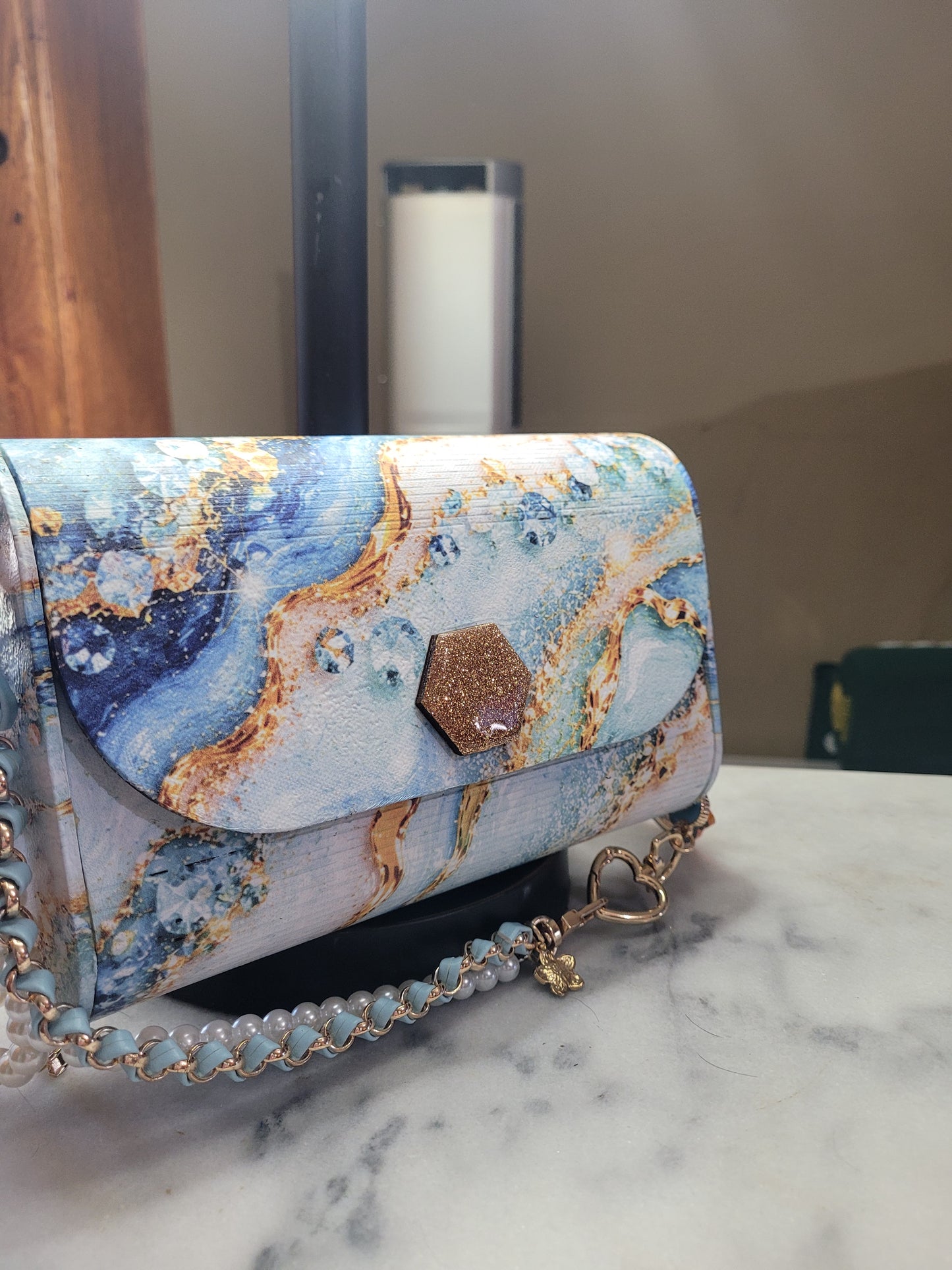Zodiac Birthstone Wooden Purse | Handmade Crossbody Clutch | Personalized Zodiac Gift