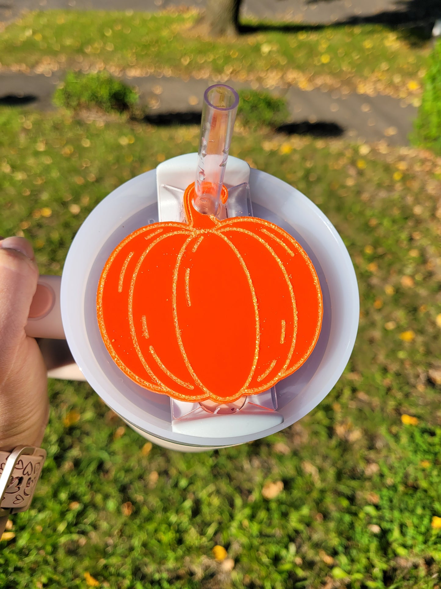 Pumpkin Straw Topper – Halloween & Fall Cup Accessory