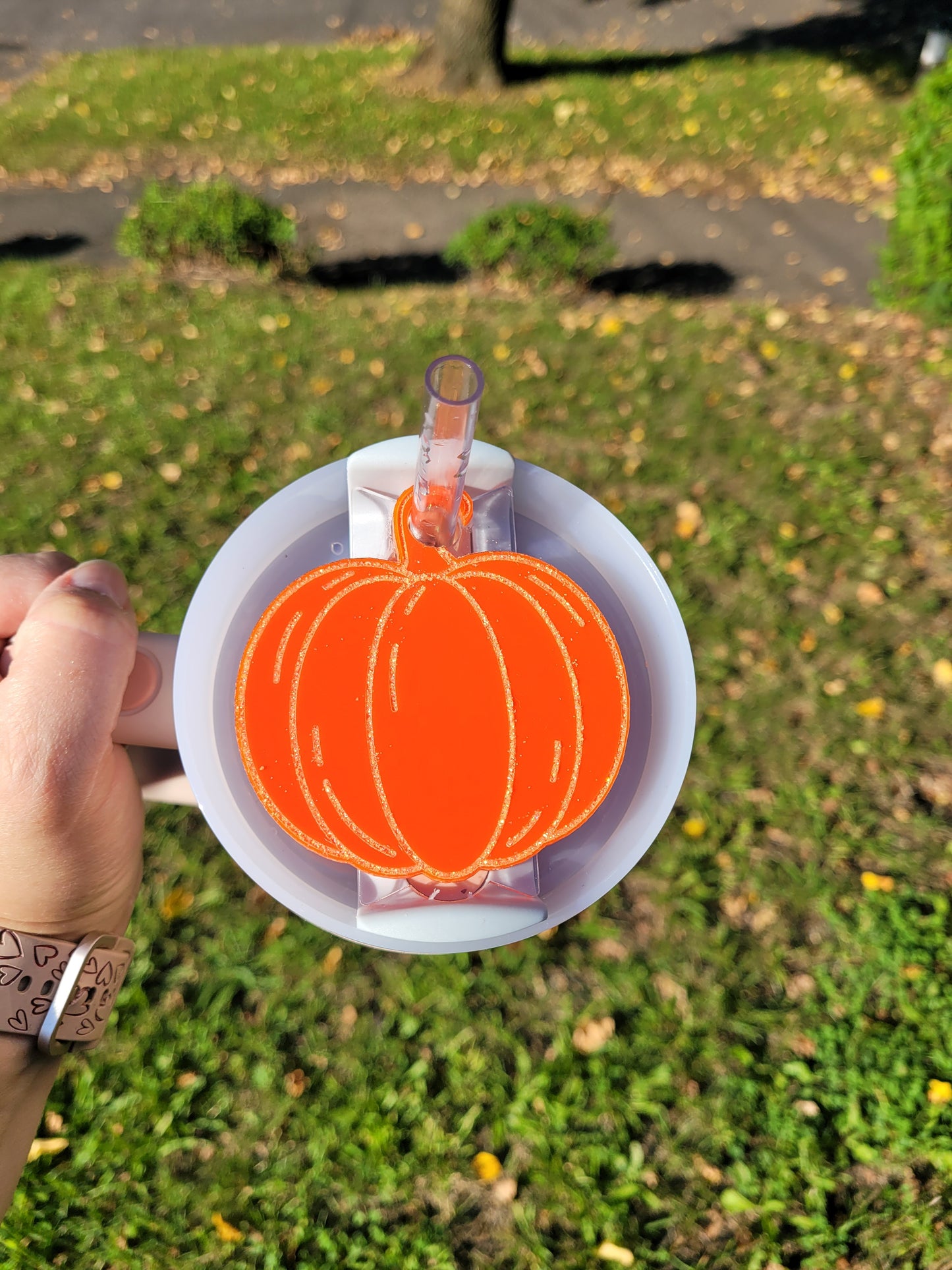 Pumpkin Straw Topper – Halloween & Fall Cup Accessory