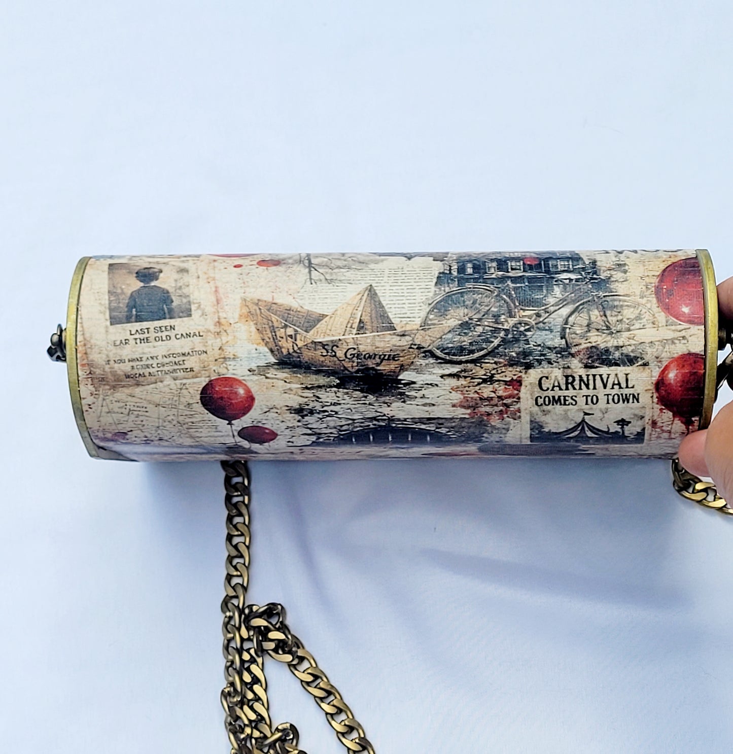Vintage Horror Collage Handmade Crossbody Purse