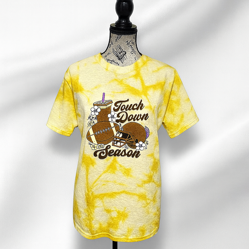 Touchdown Season Tie-Dye T-Shirt | Game Day Graphic Tee | Football Fan Apparel