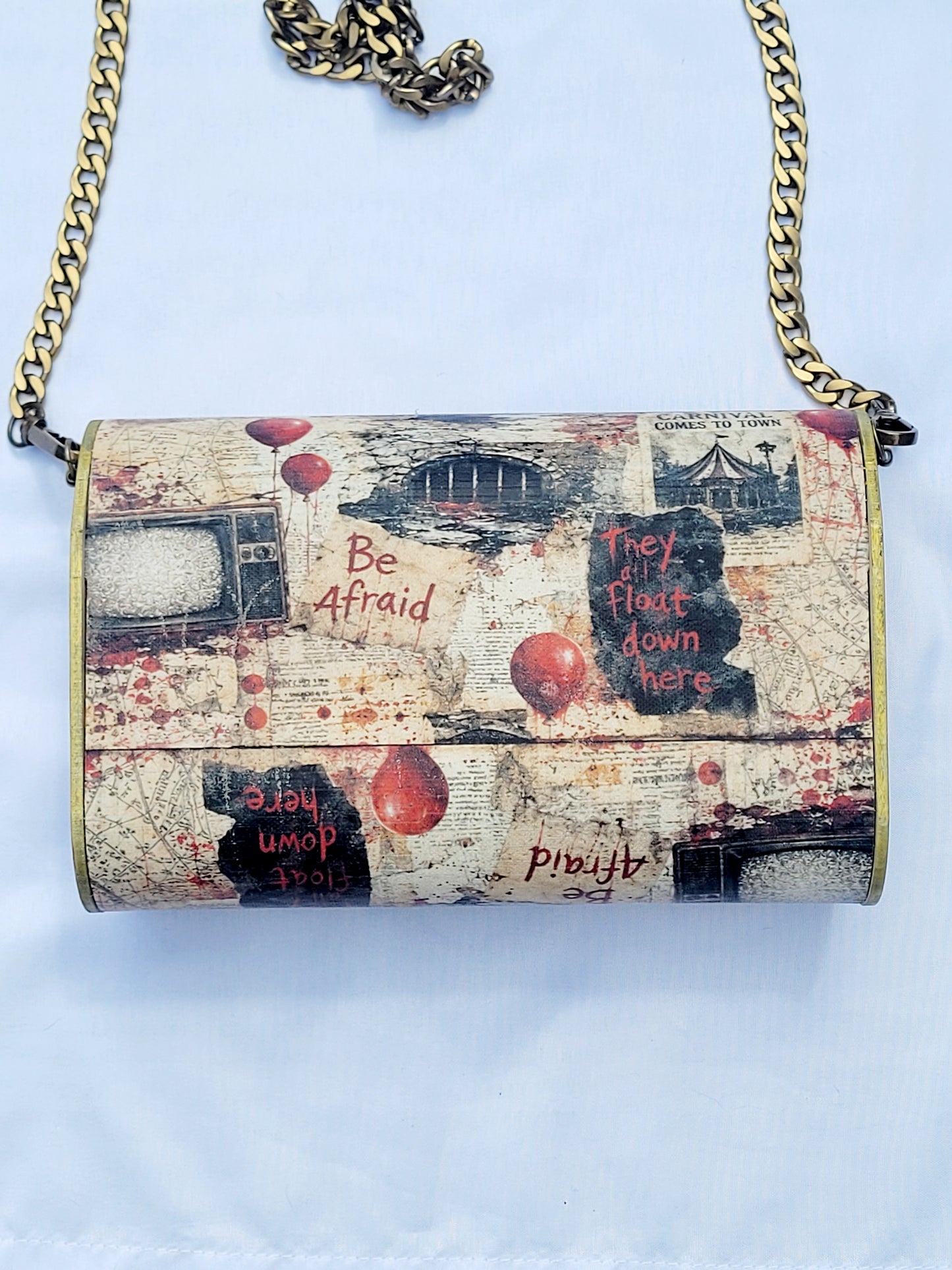 Vintage Horror Collage Handmade Crossbody Purse