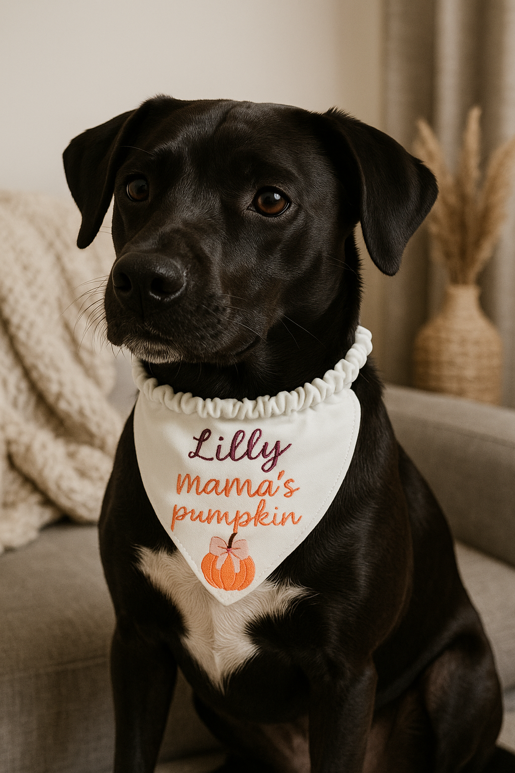 Mama’s Pumpkin Matching Fall Set | Embroidered Sweatshirt + Personalized Dog Bandana | Mommy & Me + Pet Outfit for Pumpkin Patch & Fall Photos