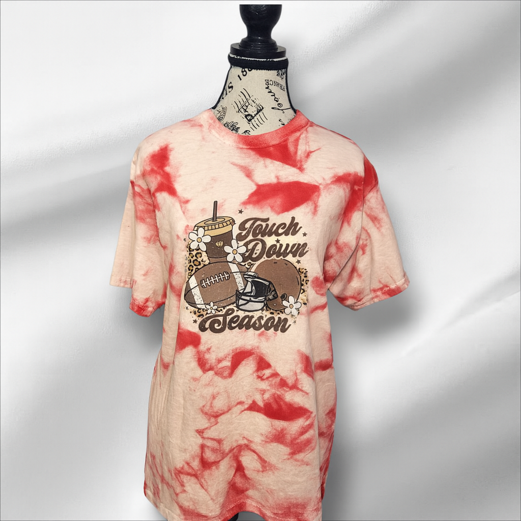 Touchdown Season Tie-Dye T-Shirt | Game Day Graphic Tee | Football Fan Apparel