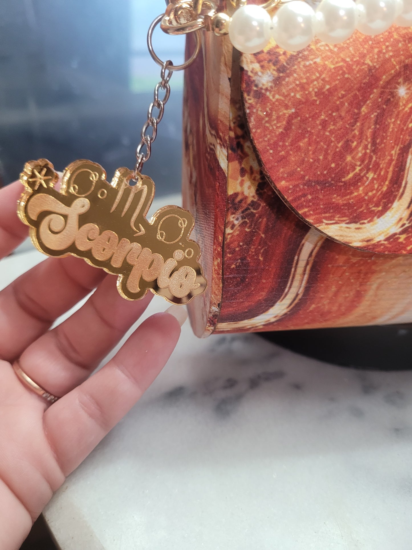 Zodiac Birthstone Wooden Purse | Handmade Crossbody Clutch | Personalized Zodiac Gift