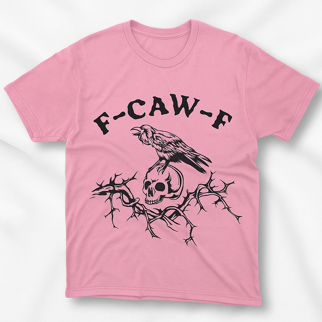 F-CAW-F Raven Skull Graphic Tee | Gothic Streetwear Unisex T-Shirt
