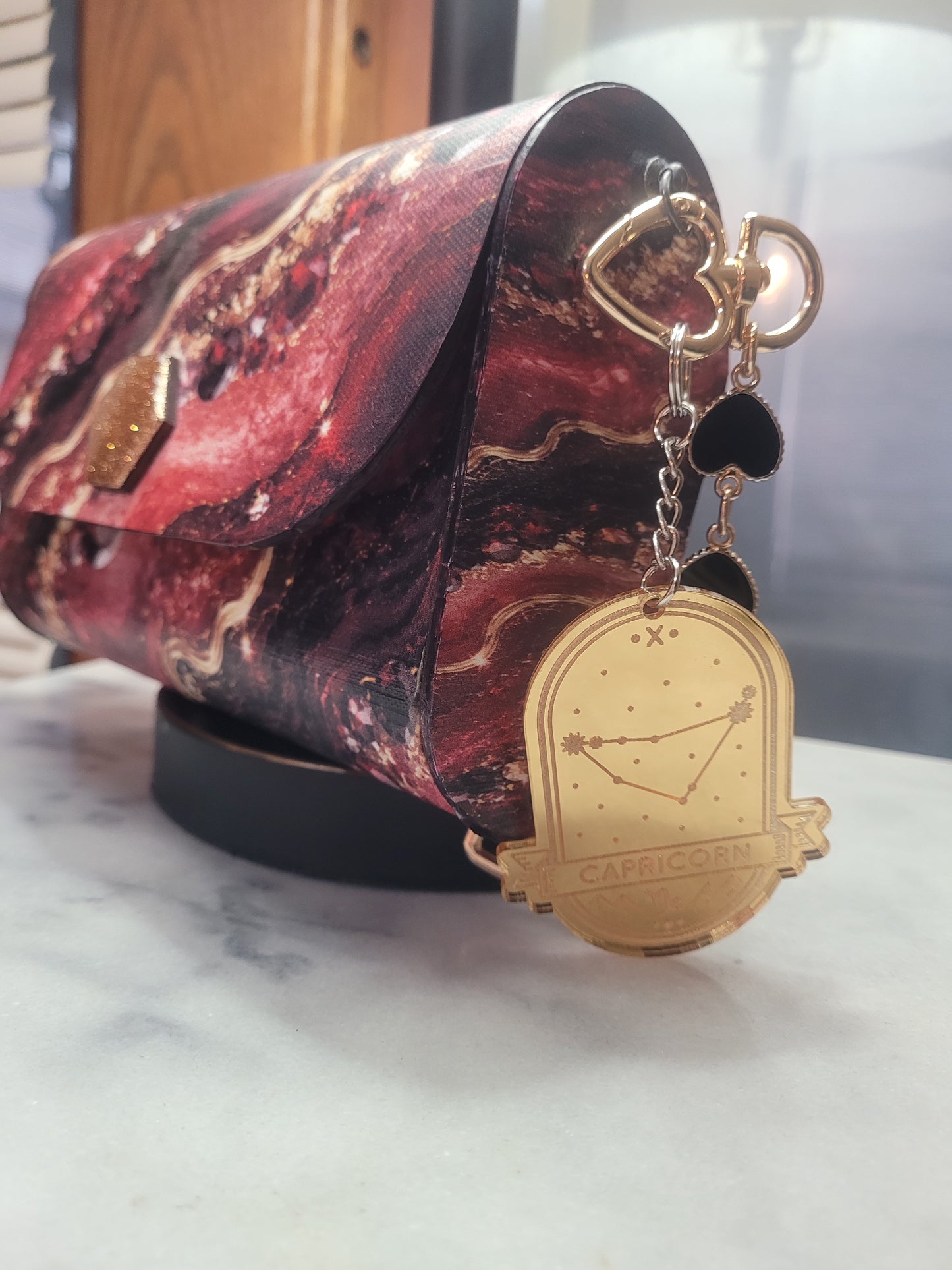 Zodiac Birthstone Wooden Purse | Handmade Crossbody Clutch | Personalized Zodiac Gift