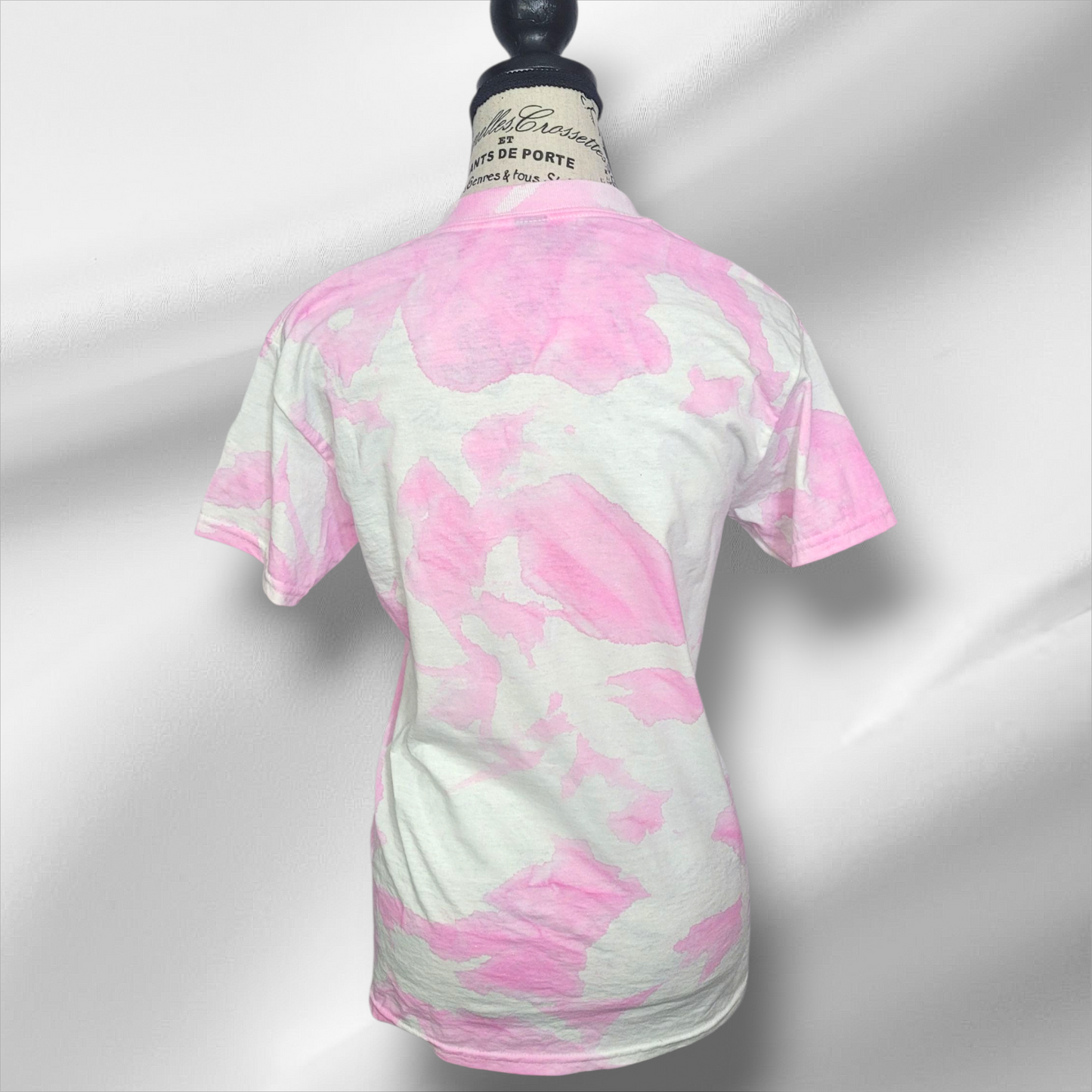 Mean Ghouls Tie-Dye Halloween T-Shirt – Handmade Pink & White Spooky Tee