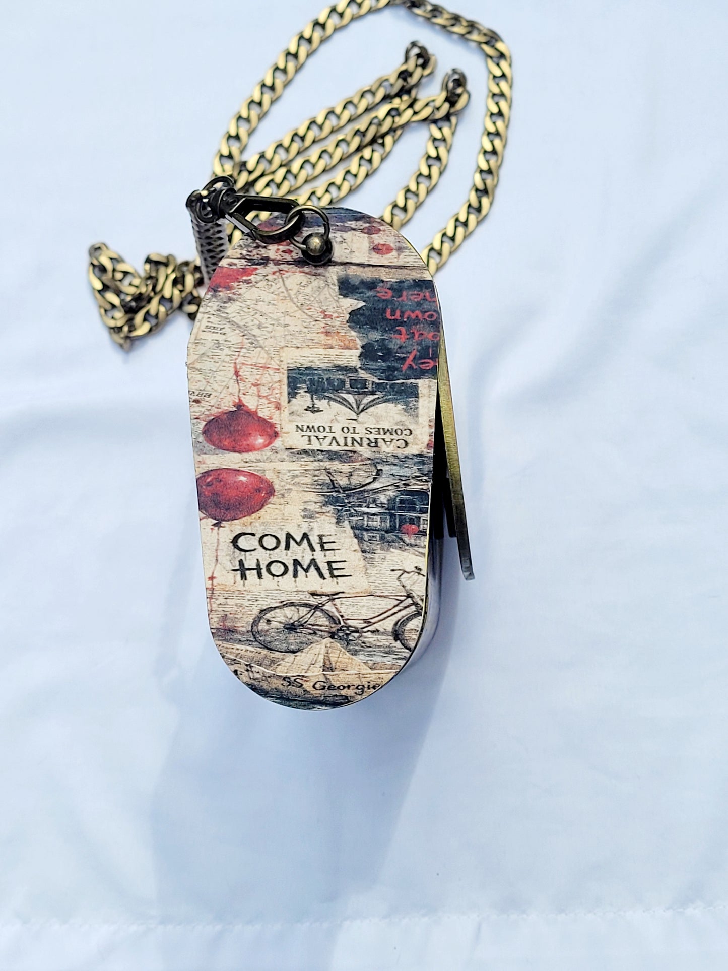 Vintage Horror Collage Handmade Crossbody Purse