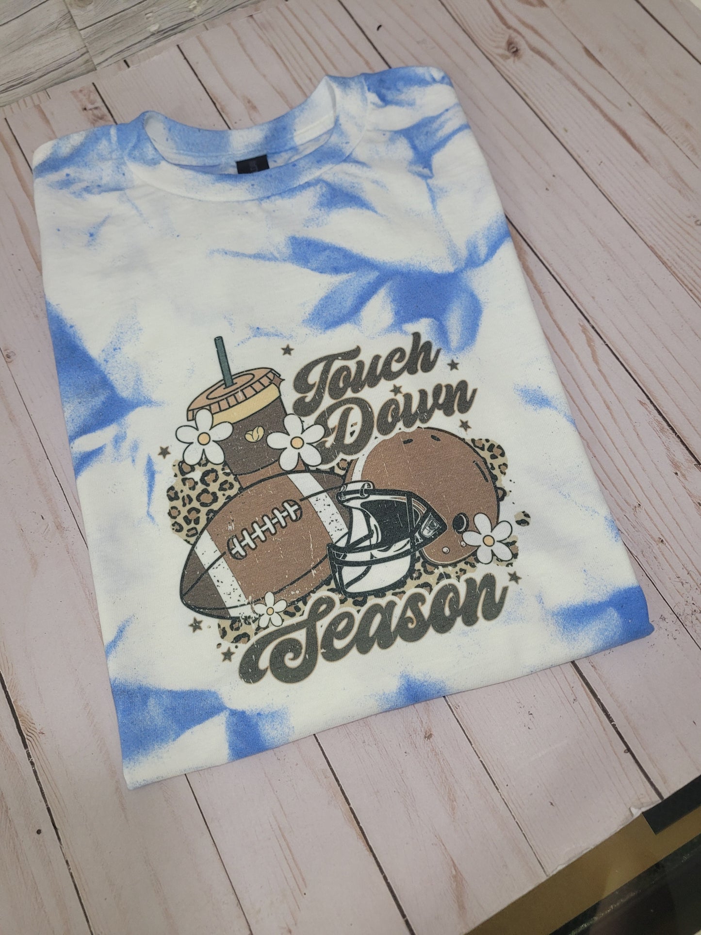 Touchdown Season Tie-Dye T-Shirt | Game Day Graphic Tee | Football Fan Apparel