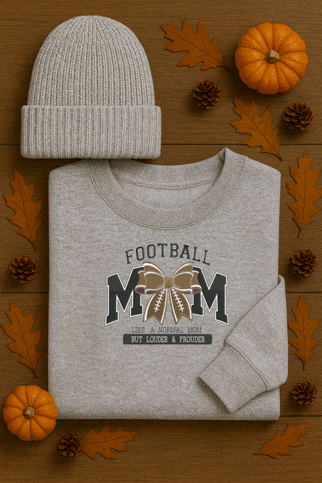 Embroidered Football Mom Sweatshirt | Game Day Crewneck | Loud & Proud Mom Sweater