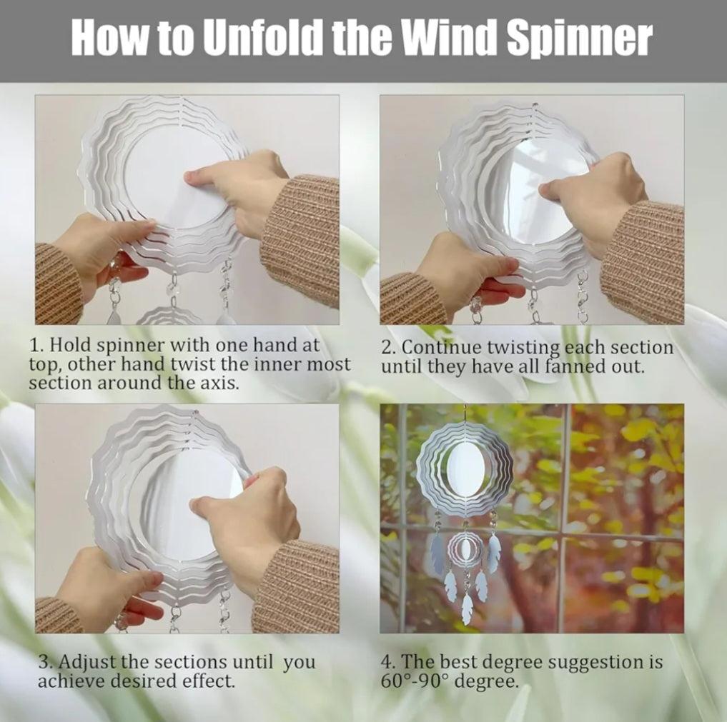 Custom Photo Wind Spinner with Charms – Personalized Memorial / Gift