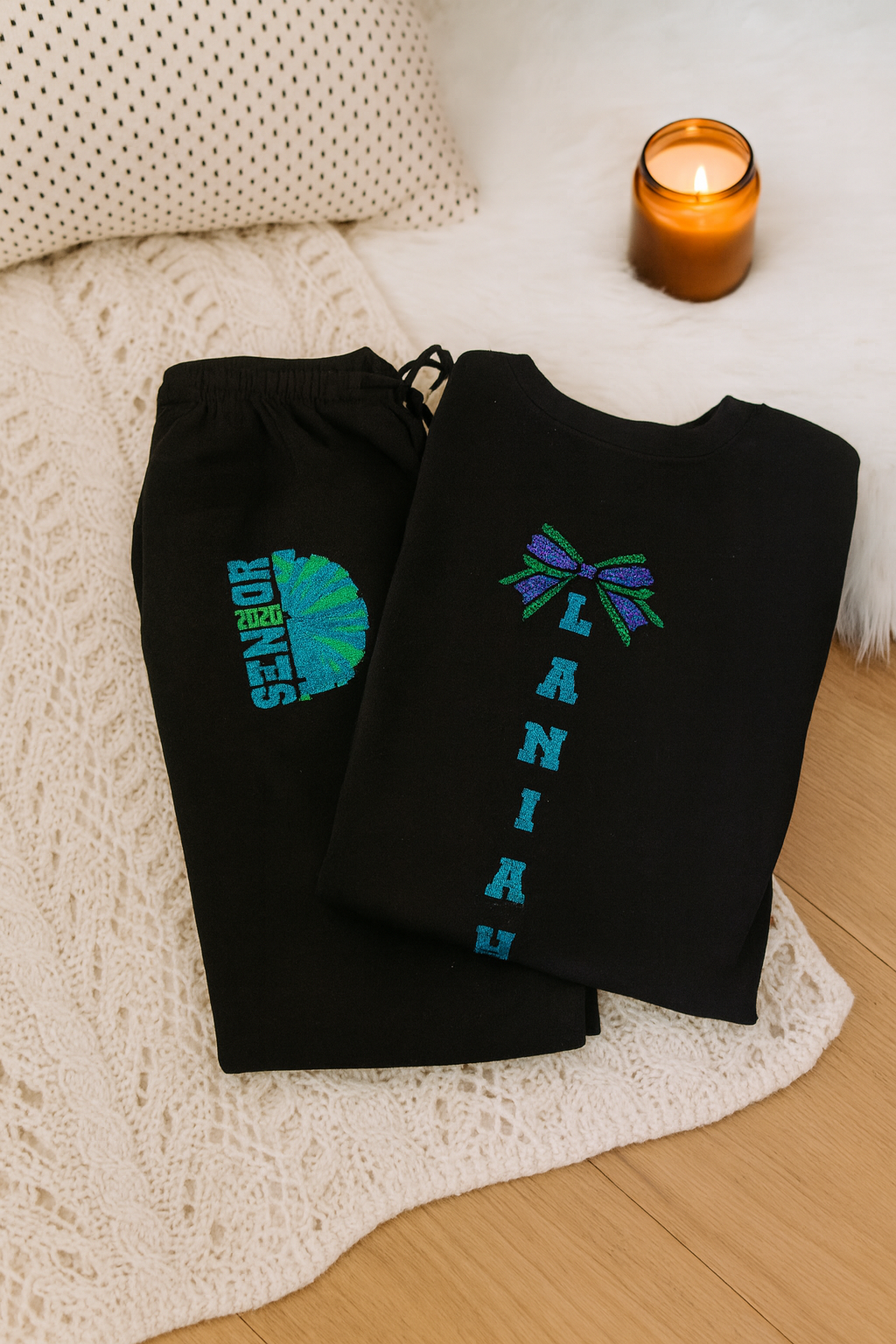 SENIOR 2026 Personalized Cheer Sweats Set – Custom Name Hoodie & Joggers