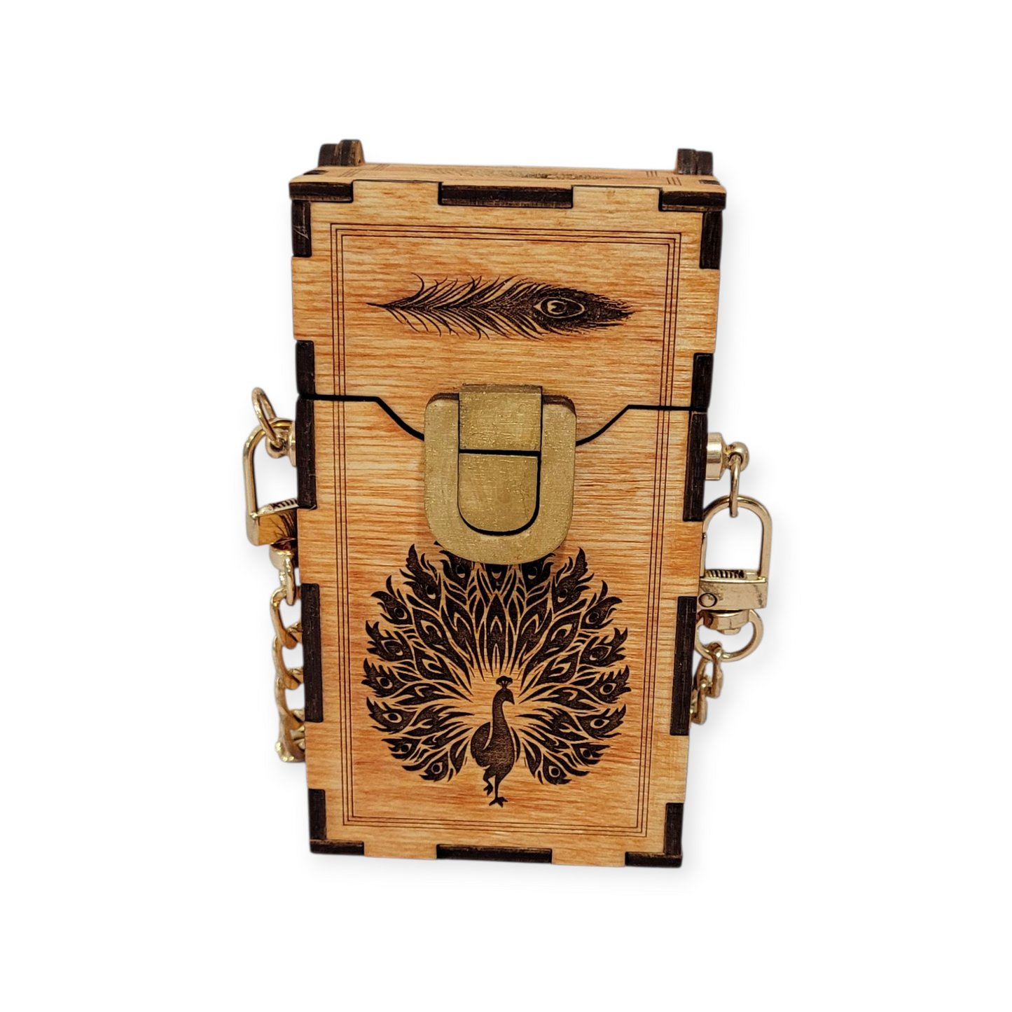 Wooden Peacock Hip Bag / Mini Purse – Handcrafted & Customizable