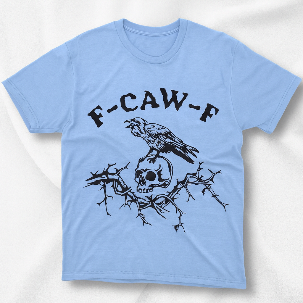 F-CAW-F Raven Skull Graphic Tee | Gothic Streetwear Unisex T-Shirt