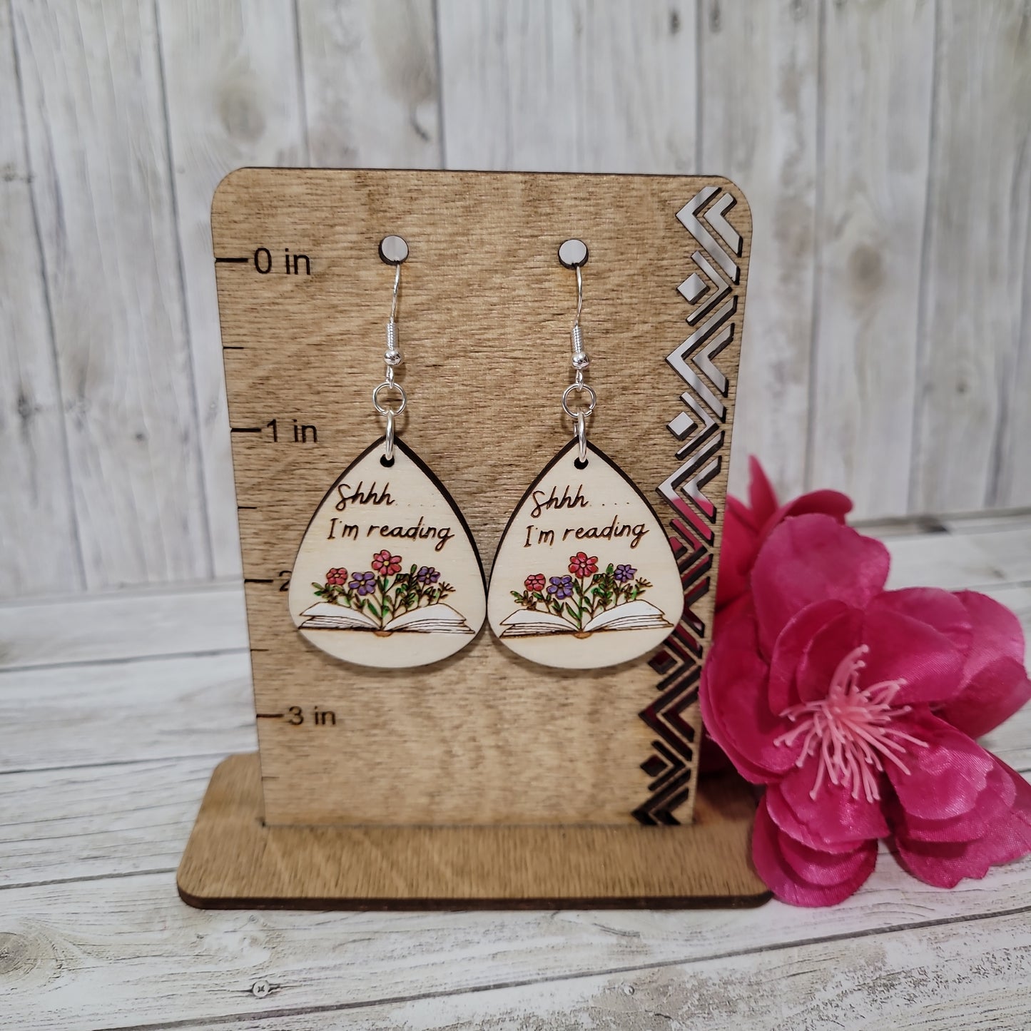 “Shhh I’m Reading” Earrings – Book Lover Gift Jewelry 📚✨