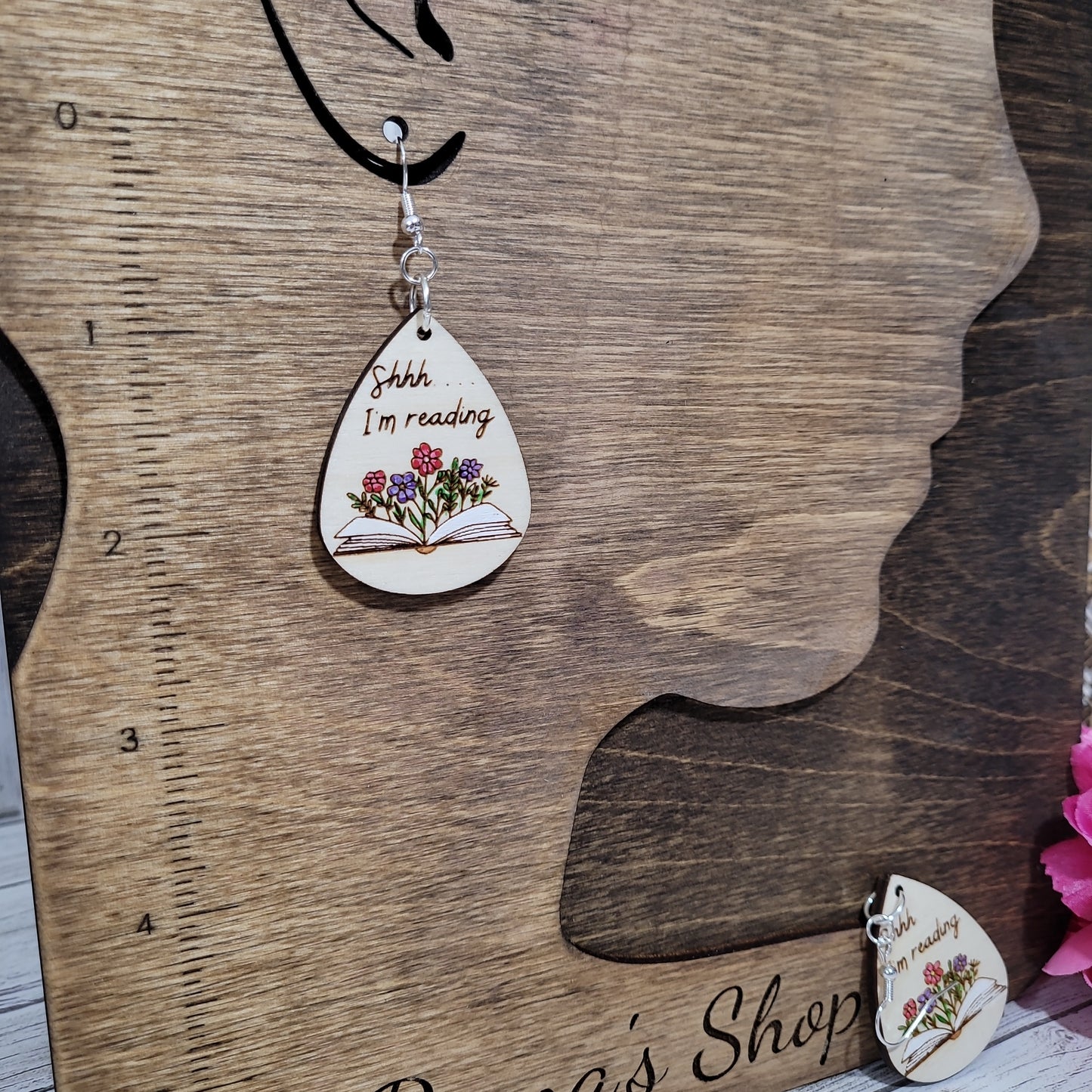 “Shhh I’m Reading” Earrings – Book Lover Gift Jewelry 📚✨