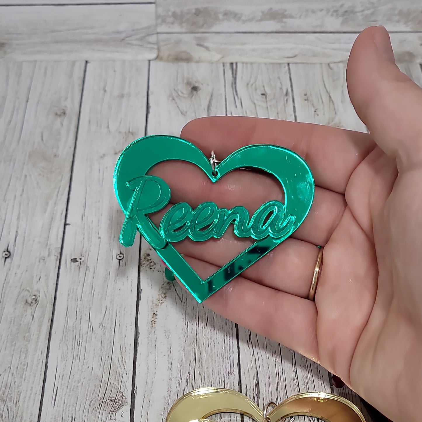Heart Shaped Earrings, Name Plate Earring